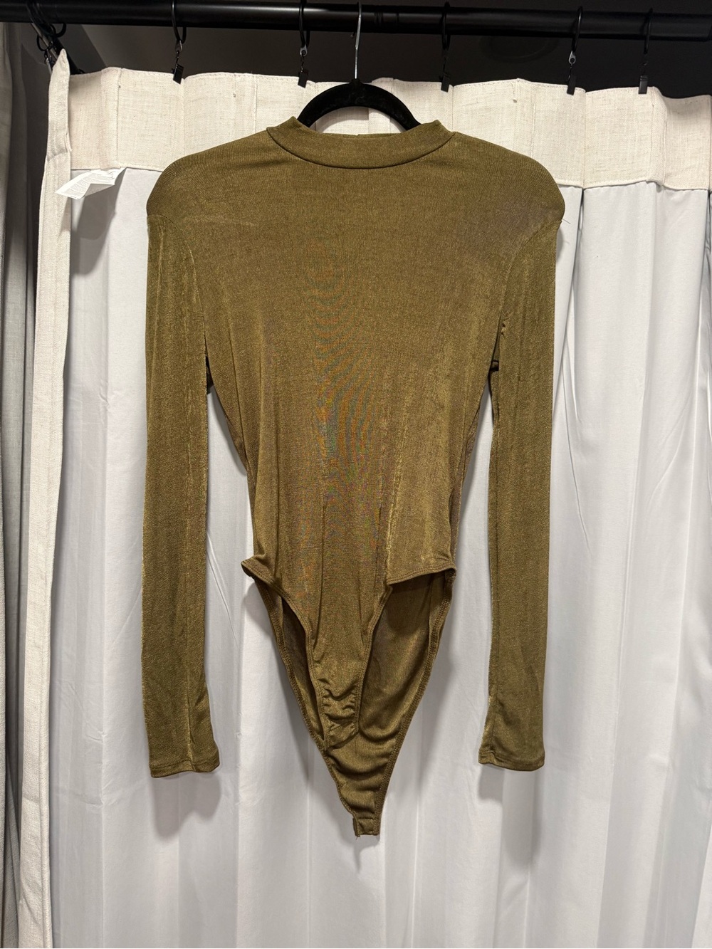 Heart Hips Olive Green Long Sleeve Mock Neck Bodysuit